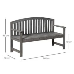 Outsunny Banco De Jardín De 2 Plazas Banco Listones De Madera Con Respaldo Y Reposabrazos Para Terraza Balcón Patio Exterior Carga 320 Kg 140x50x85 Cm Gris -Jardin Decoración Shop 5eec5260528a44c8701b06e14cd5f8f9cbbc44a2 65217c2c4b454fc49ae0d3a45c8a5422