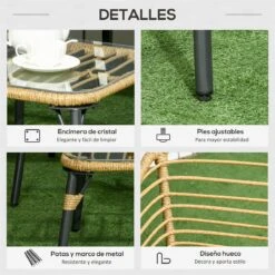 Outsunny Conjunto De Muebles De Ratán Para 4 Personas Muebles De Jardín 4 Piezas Con Sofá De 2 Plazos 2 Sillones Mesa De Centro Y 4 Cojines Para Terraza Patio Arena -Jardin Decoración Shop 5f99ca92c6713eeda7fa20593561a8e18f7446b5 24cf23bc578946d4b837f6ee571c15d8