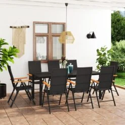 Juego De Comedor Para Jardín 9 Piezas Negro Y Marrón VidaXL -Jardin Decoración Shop 6028d67e23c9ce754e714143b6c5d7047b7cfc94 80bb80cebc5046cd84d9155864ea7d3c