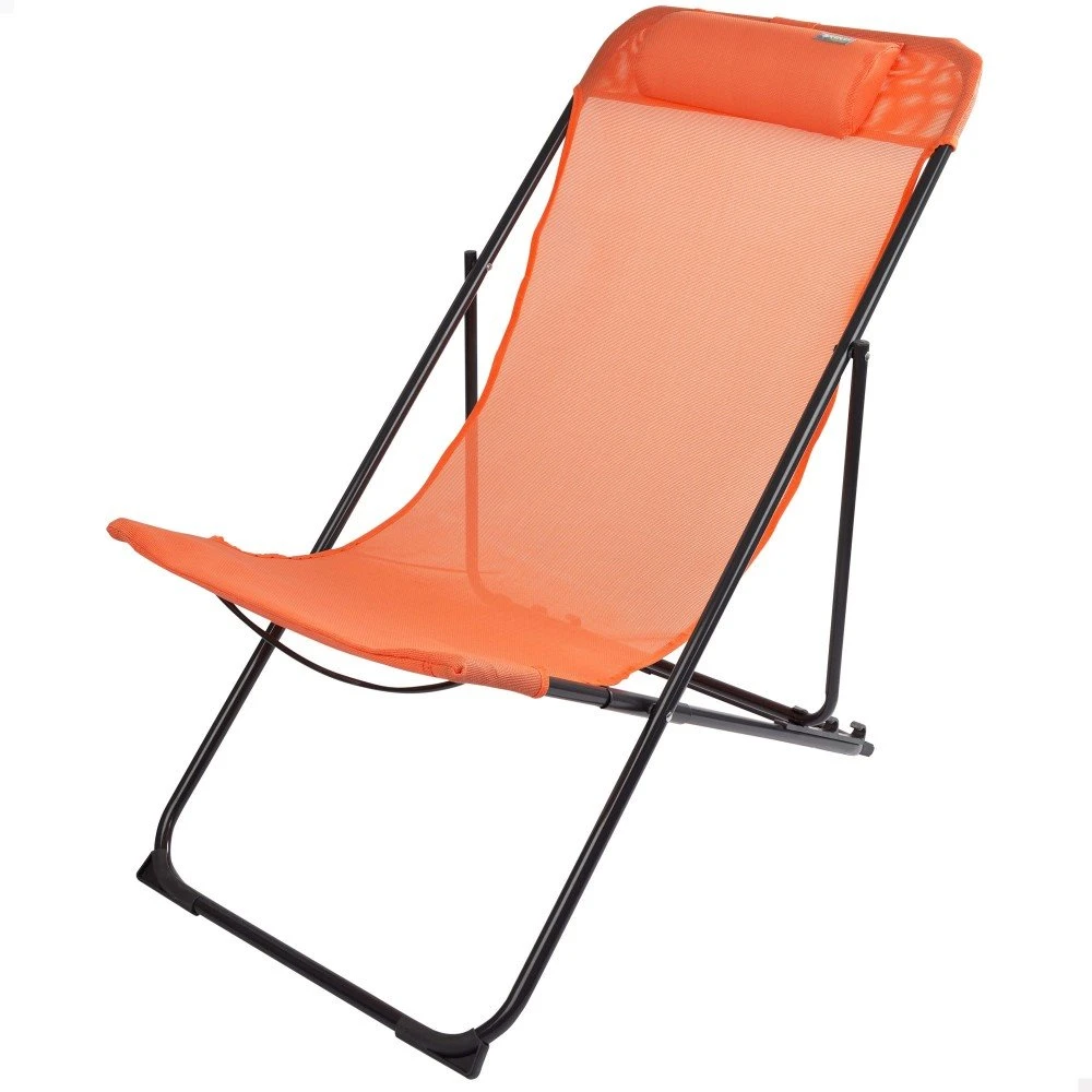 Silla Tumbona Plegable De Jardín Multiposición Naranja Con Asa Aktive 1 Silla Tumbona Plegable De Jardín Multiposición Naranja Con Asa Aktive