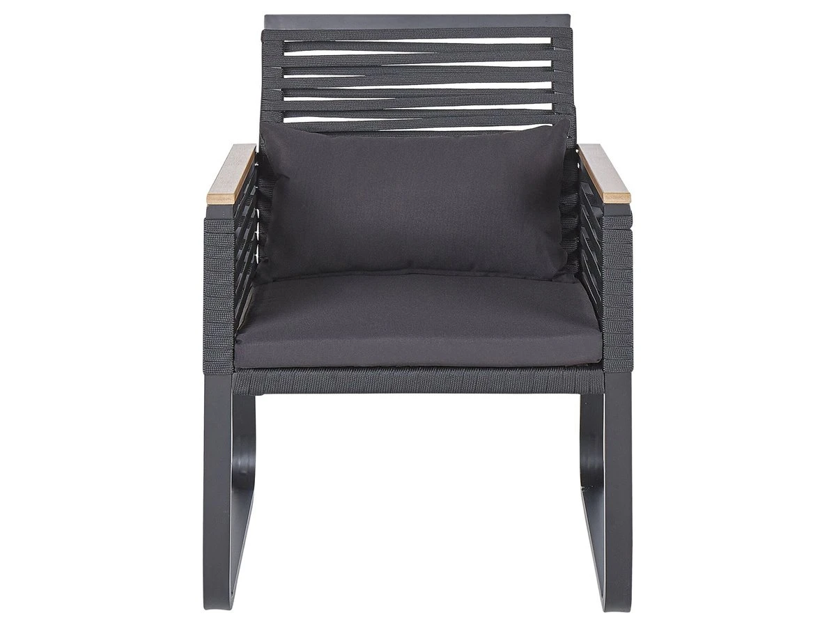 Conjunto De Jardín 4 Plazas De Metal Negro/madera Clara CANETTO 6 Conjunto De Jardín 4 Plazas De Metal Negro/madera Clara CANETTO - Imagen 6