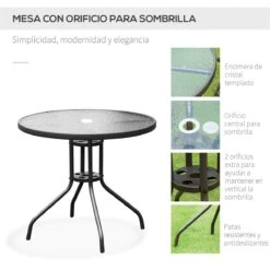 Outsunny Conjunto De Muebles Para Jardín Con 4 Sillas 1 Mesa Y 1 Parasol Texteline Aluminio Y Poliéster Negro -Jardin Decoración Shop 6b8c2e8d386b3f5c2a1b1d0fa29e6de0b8d70ef9 2ac467e25eef452c945b7872b5ae0d1b