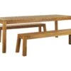 Conjunto De Jardín De Madera De Acacia Mesa Y Bancos LIVORNO