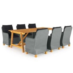 Juego De Comedor De Jardín 7 Piezas Gris Claro VidaXL -Jardin Decoración Shop 6e578c17021ea86ee81e5203cc9151638eb7c7af bf91a30be83f4a71afeaa3de818b3e8e
