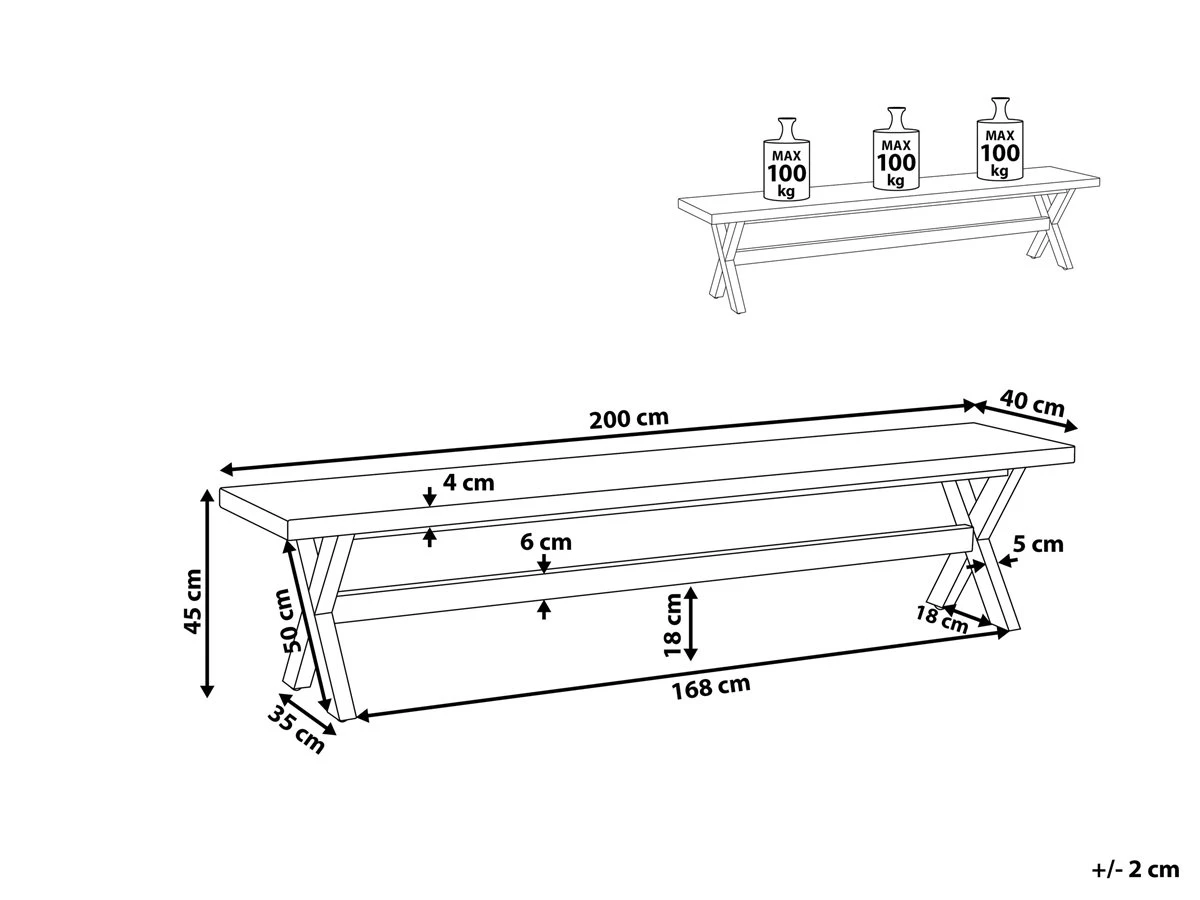Banco De Jardín 3 Plazas De Cemento Reforzado Blanco/madera Clara OLBIA 3 Banco De Jardín 3 Plazas De Cemento Reforzado Blanco/madera Clara OLBIA - Imagen 3