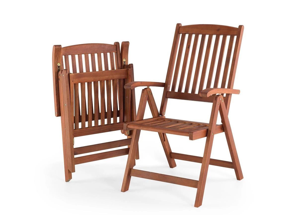 Silla De Jardín De Madera De Acacia Con Cojín Rojo Claro TOSCANA 5 Silla De Jardín De Madera De Acacia Con Cojín Rojo Claro TOSCANA - Imagen 5