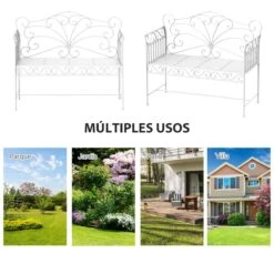 Outsunny Banco De Jardín De 2 Plazas 113,5x50x93,5 Cm Banco De Terraza De Metal Con Respaldo Decorativo Y Reposabrazos Vintage Para Exterior Carga 200 Kg Crema 14 Outsunny Banco De Jardín De 2 Plazas 113,5x50x93,5 Cm Banco De Terraza De Metal Con Respaldo Decorativo Y Reposabrazos Vintage Para Exterior Carga 200 Kg Crema -Jardin Decoración Shop 6f2891460b971db76be05c039dc6d9b885821693 e0b65dbbcbf4488d9895af730a9489ed