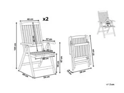 Conjunto De 2 Sillas De Jardín De Madera Clara JAVA -Jardin Decoración Shop 7080122f5314ab5119b520235eb03ad714ee1c22 987a44e385b1466e8118bc0c60f14087