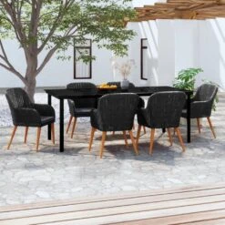 Juego De Comedor De Jardín 7 Piezas Con Cojines Negro VidaXL -Jardin Decoración Shop 7264e2b79d9bfacc2687e7b3e53598de0716d895 405ee18be6f94528b9bd1facecf18259