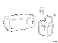 Conjunto De Jardín Mesa Con Tablero De Piedra Natural Pulida Negra 180 Cm, 6 Sillas De Tela Gris GROSSETO -Jardin Decoración Shop 79d363c5a32eaabc07cfb1da9efa919e978dfeba de483ce11fd843b287c197397a7a438d