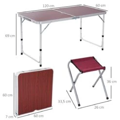 Outsunny Mesa Maleta De Aluminio 4 Taburete Plegable Portátil Para Acampada Picnic Jardín Terraza Conjunto Muebles Exterior Altura Ajustable -Jardin Decoración Shop 7b1e2057d805c90ca3c486e0f60e9d5b86add714 7eb275a9295f4583a7435f3bb4d7919b