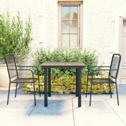 Set De Comedor De Jardín De 3 Piezas Vidrio Y Acero Negro VidaXL -Jardin Decoración Shop 7c7b44dec2d88fac55cb9977ac3369e5a7bf29fe 6e1e63ccc82e4af0bb8e3f2d6dbc3d2f