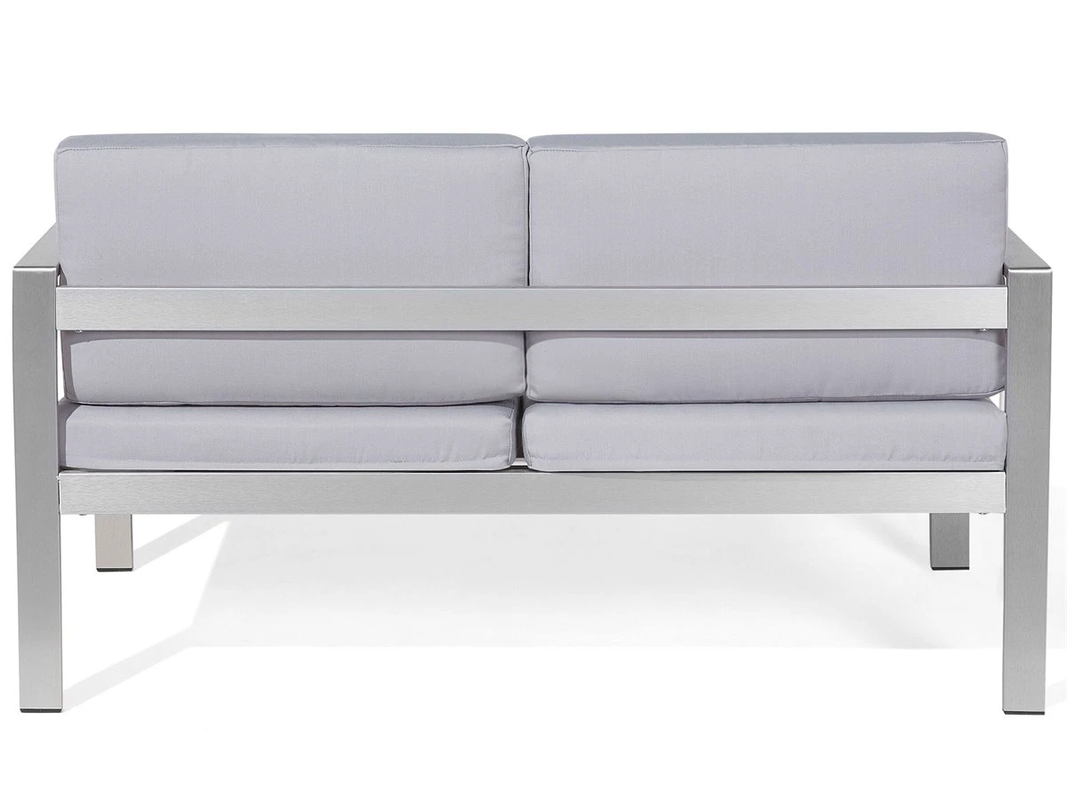 Banco De Jardín 2 Plazas De Metal Gris Claro SALERNO 6 Banco De Jardín 2 Plazas De Metal Gris Claro SALERNO - Imagen 6