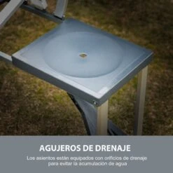 Outsunny Mesa Maleta De Camping Plegable Portátil 4 Asientos Y Agujero Sombrilla Estructura Aluminio Playa Picnic 136x84,5x66 Cm (Gris) -Jardin Decoración Shop 7e1297ddf8319f2f247fbd6884a7317b3c6f8866 c636354024ed4f149cce5e6c81a9163f
