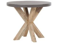Conjunto De Jardín De Cemento Reforzado Mesa ⌀ 90 Cm 4 Taburetes Gris/madera Clara OLBIA/TARANTO -Jardin Decoración Shop 7f8b663290b7460df86543dce9106a5570efb5c4 a39424fc9c8048f0af443b1b12ce3a65