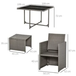 Outsunny Conjunto De Muebles De Jardín 9 Piezas De Ratán Para Comedor Sillas Apilables Con Cojines Extraíbles Lavables Mesa De Vidrio Templado Para Exterior Patio Terraza Gris -Jardin Decoración Shop 86ce5ae4362c66442dd12708ba87ec01dc9a2723 3282d95f30724c58beda86fa9c84d764
