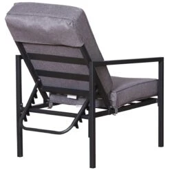 Outsunny Conjunto Mueble Exterior Apto Jardin Incluye 2 Sillas 2 Taburetes 1 Mesa Para Café Con Cojín Suave 5 Niveles En Respaldo Reclinable Gris Y Negro 50x50x82/77/70/60/50cm -Jardin Decoración Shop 8bae673b4f024ca533b968b7a1e20b956762e9a7 d2fb3ce6e84049719308fbf86a149ca5
