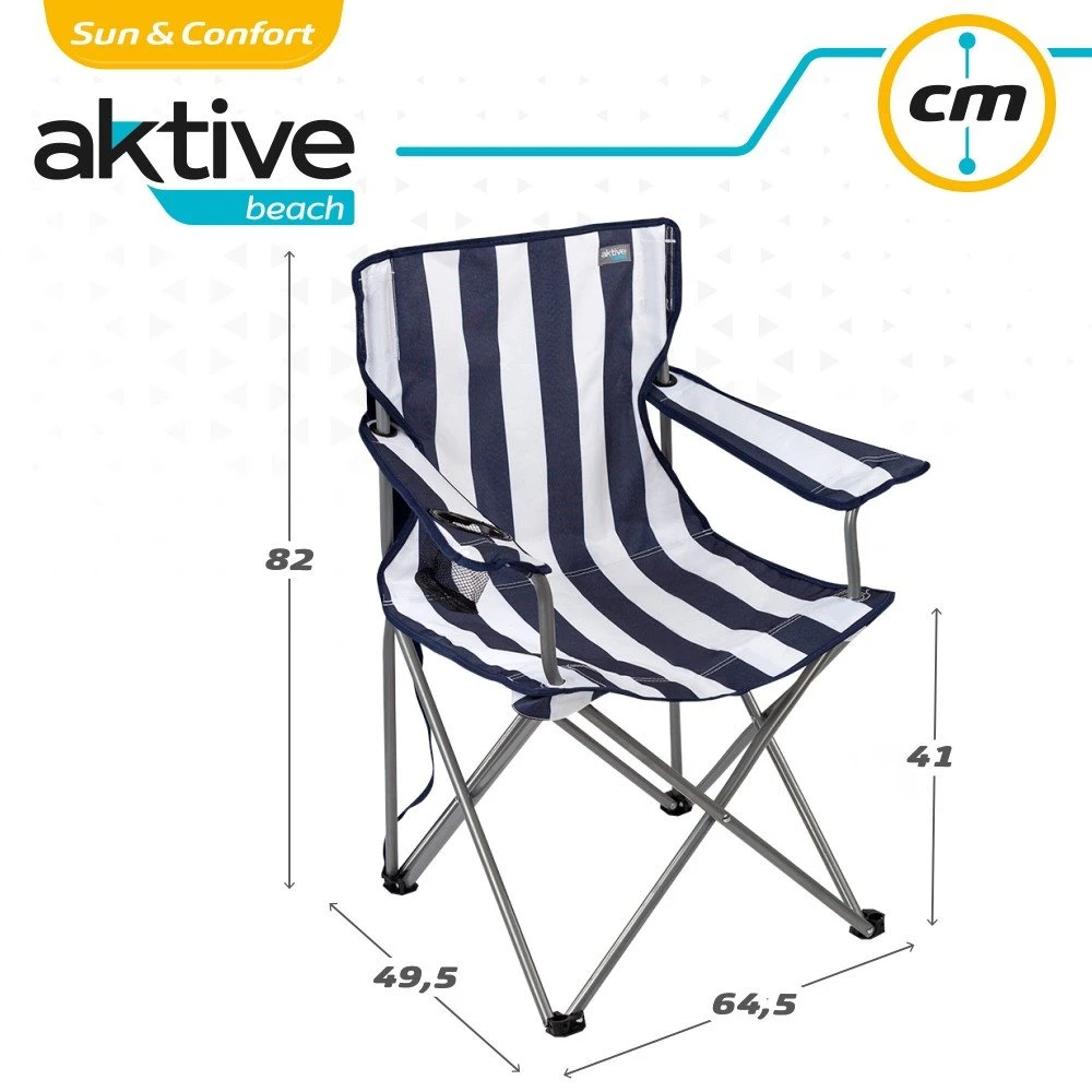 Silla Plegable Camping Con Posavasos Aktive 6 Silla Plegable Camping Con Posavasos Aktive - Imagen 6