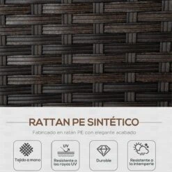 Outsunny Sofá De Ratán De 2 Plazas Sofá De Jardín Exterior Con Cojines Acolchados Almohadas Con Cremallera Y Pies Ajustables Para Terraza Balcón Patio 132x70x74 Cm Marrón -Jardin Decoración Shop 8d1444e9a78ca84d4a13602bceb49a9b60497f81 1b0bd86ca2864390b0a0fea857481298