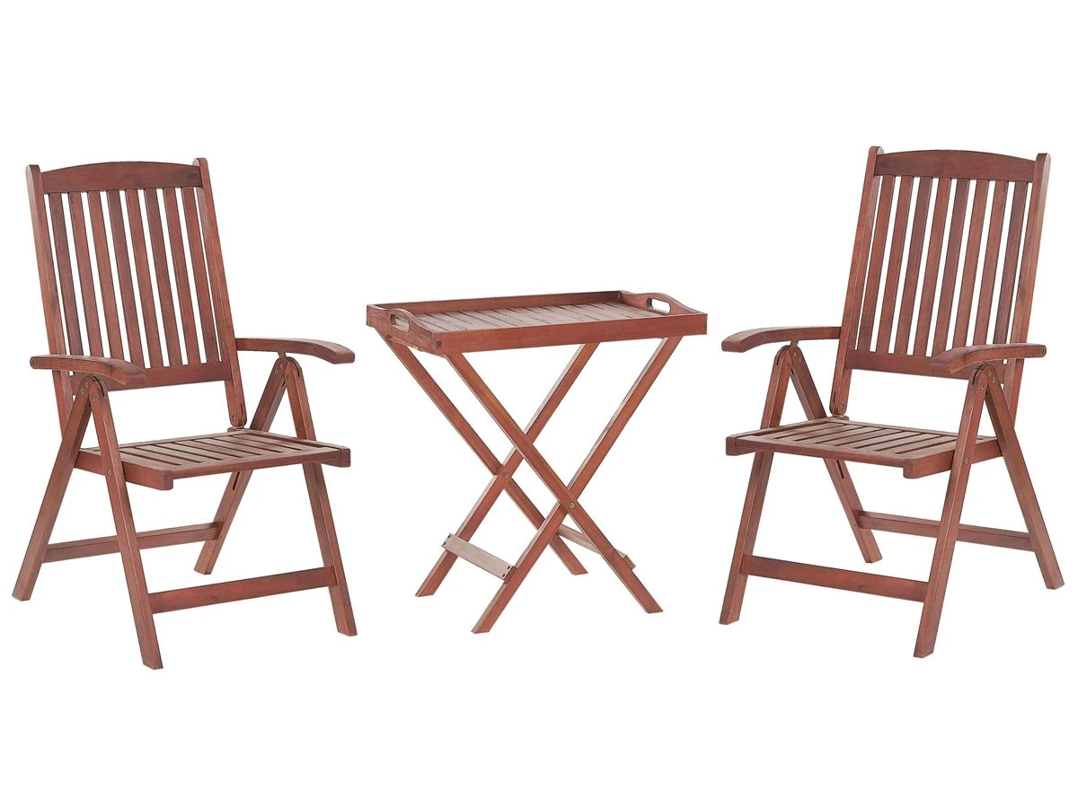 Conjunto De Balcón De Madera De Acacia Con Cojines Terracota TOSCANA 4 Conjunto De Balcón De Madera De Acacia Con Cojines Terracota TOSCANA - Imagen 4