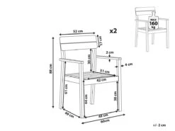 Conjunto De 2 Sillas De Madera De Acacia Clara FORNELLI -Jardin Decoración Shop 9082a2ab75ada98cda487efed15091acf94221d3 011982183118408995c5fe43587a0732