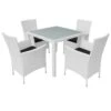 Set De Comedor De Jardín 5 Piezas Ratán Sintético Blanco Crema VidaXL