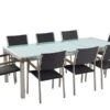 Conjunto De Jardín Mesa En Vidrio 220 Cm, 8 Sillas En Ratán GROSSETO