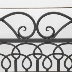Outsunny Banco De Jardín De 2 Plazas 110x60x97 Cm Banco De Exterior De Metal Con Respaldo Decorativo Y Reposabrazos Para Terraza Balcón Patio Carga 200 Kg Negro -Jardin Decoración Shop 96d41b15bcbc1b531c5ef312c8d817c7c01b4e56 cbdc7ca19d74410dbae0321113e2409d