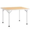 Outsunny Mesa De Camping Plegable Mesa De Picnic Portátil De Aluminio Con Encimera De Madera Y 4 Almohadillas De Pie Multifuncional Para Terraza Jardín Playa 115x85x75 Cm Natural