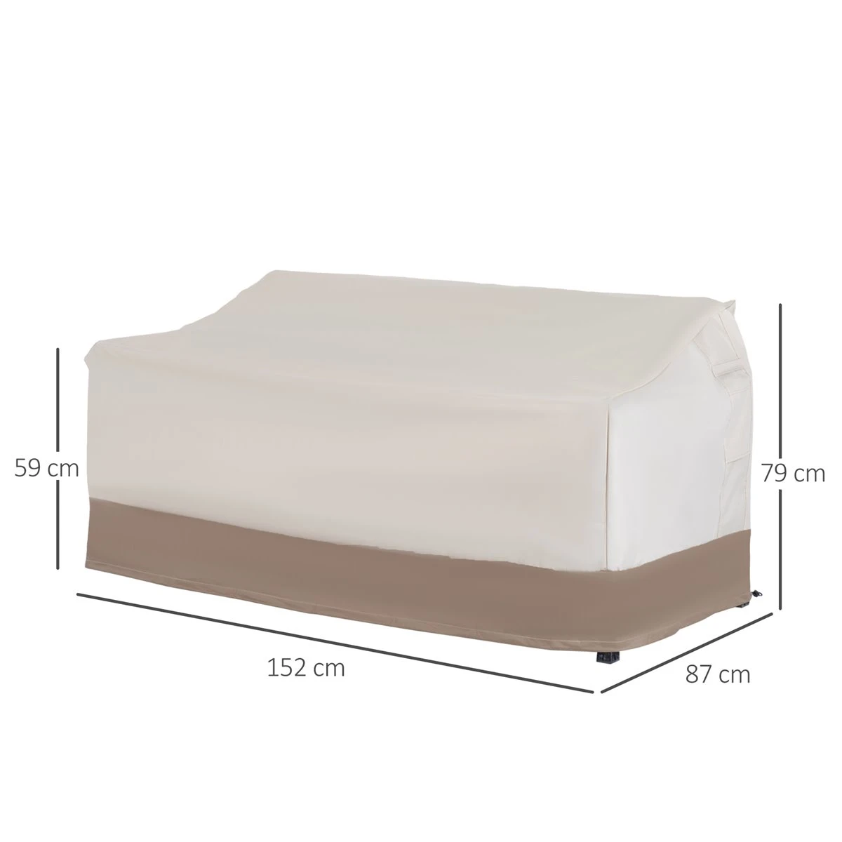 Outsunny Funda Protectora Para Banco 2-3 Plaza Cubierta De Muebles Impermeable Exterior Jardín Protección Contra Lluvia Y Sol 152x87x59/79cm 600D Tela Oxford 3 Outsunny Funda Protectora Para Banco 2-3 Plaza Cubierta De Muebles Impermeable Exterior Jardín Protección Contra Lluvia Y Sol 152x87x59/79cm 600D Tela Oxford - Imagen 3