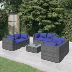 Set De Muebles De Jardín 7 Pzas Y Cojines Ratán Sintético Gris VidaXL 8 Set De Muebles De Jardín 7 Pzas Y Cojines Ratán Sintético Gris VidaXL -Jardin Decoración Shop 9b73d70759f67dffdc03405f52a1fa5eed9f408c 894fc26aace24aac98809d59876cad17