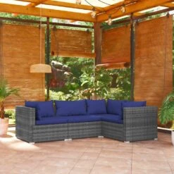 Set De Muebles De Jardín 4 Pzas Y Cojines Ratán Sintético Gris VidaXL -Jardin Decoración Shop 9e4054199eedce98e6743e267eea8969d74f868e 3848b0dc56d94a77b0db4d51dfcb7b83