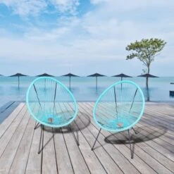 Outsunny Conjunto De 2 Sillas De Jardín De Ratán Pack 2 Sillas Acapulco Forma Ovalada Con Reposabrazos Respaldo Alto Interior Exterior 73x77x87 Cm Turquesa -Jardin Decoración Shop a5bd169e687fc2673f35c2ab9f8687ed33ee0816 df613eb112cd45b5b6fe79d91707691a