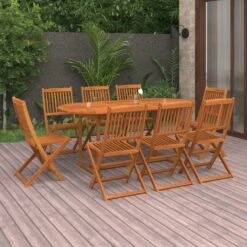 Set De Comedor De Jardín 9 Piezas Madera Maciza De Acacia VidaXL -Jardin Decoración Shop a90c4bd9e98b2c1b42cdc86a98d54348493a193b 39700125ec2e498cb829cd89a85b666b