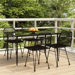 Juego De Comedor De Jardín 5 Piezas Ratán Sintético Negro VidaXL -Jardin Decoración Shop aa19cb6babd5736c44227b16f7e62d95dc985cf5 211cab53d005460db947acf63fd2377b