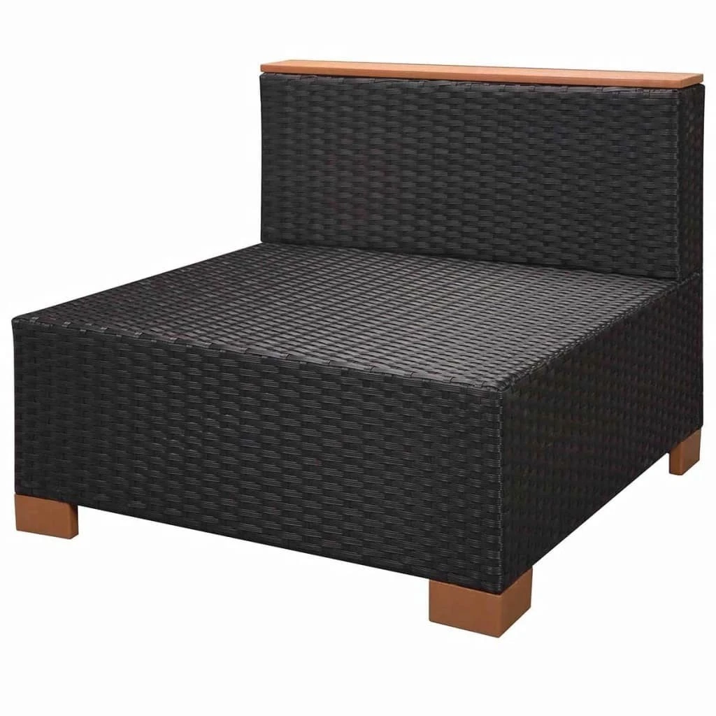 Set Muebles De Jardín 10 Piezas Y Cojines Ratán Sintético Negro VidaXL 6 Set Muebles De Jardín 10 Piezas Y Cojines Ratán Sintético Negro VidaXL - Imagen 6