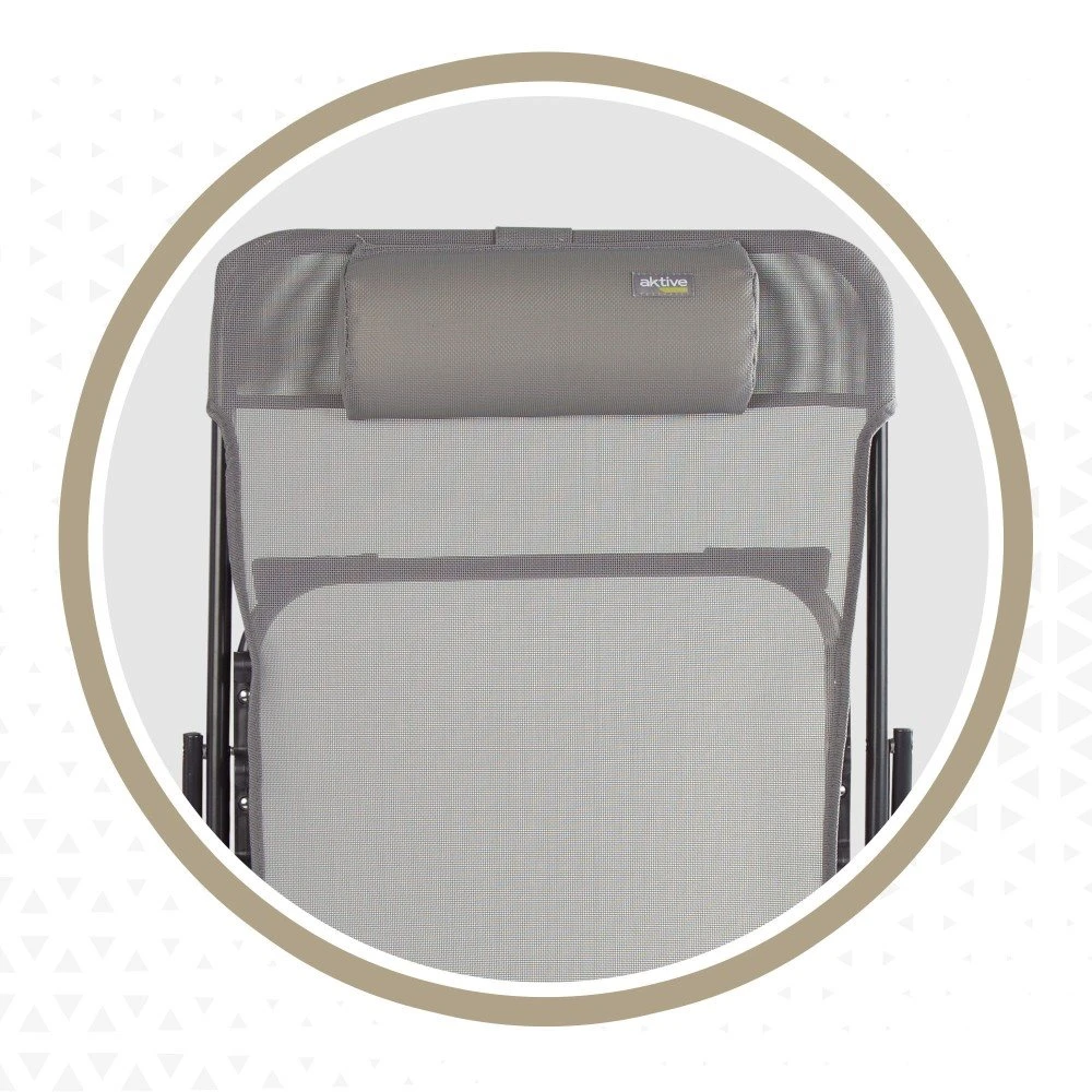 Silla Tumbona Plegable De Jardín Gris Con Asa Aktive 6 Silla Tumbona Plegable De Jardín Gris Con Asa Aktive - Imagen 6