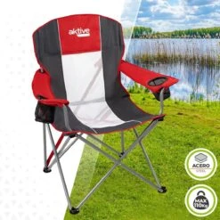 Silla Plegable Para Camping Aktive Rojo Gris Oscuro 56 X 98 X 59 Cm (4 Unidades) -Jardin Decoración Shop ae190ebb8a255ebfb936fc03f2f6bc04403bfe54 bace8f935d814742871b2a7f24f4f068