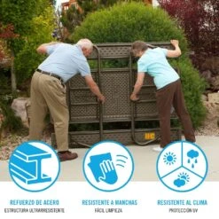 Mesa Con Bancos Plegable Ultrarresistente Marrón LIFETIME 183x76x74 Cm UV100 -Jardin Decoración Shop afeeb2e2e4471519eb5e6d0016bdab748fd83e37 52eab20adc0b4775b22ad1a957076c75