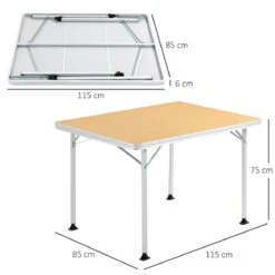 Outsunny Mesa De Camping Plegable Mesa De Picnic Portátil De Aluminio Con Encimera De Madera Y 4 Almohadillas De Pie Multifuncional Para Terraza Jardín Playa 115x85x75 Cm Natural -Jardin Decoración Shop b3f35d40231a4dbecf876e97a3fc798609300bbc dfa44bbdb4af410caf296a01d3c1293f