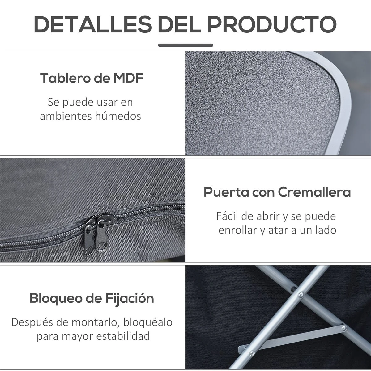 Outsunny Armario Cocina De Camping Plegable Con Paravientos 3 Estantes Bolsa De Almacenamiento Encimera 58X65x93 Cm Para Exterior Acampadas Picnics Tela Oxford Negro 6 Outsunny Armario Cocina De Camping Plegable Con Paravientos 3 Estantes Bolsa De Almacenamiento Encimera 58X65x93 Cm Para Exterior Acampadas Picnics Tela Oxford Negro - Imagen 6