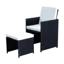 Outsunny Conjunto De Muebles De Jardín Comedor 9 Piezas De Ratán Apilables Con Cojines Para Terraza 1 Mesa 4 Sillas Y 4 Taburetes De Exterior Elegante Negro -Jardin Decoración Shop bc3f6c54b00f350fadfc02f9d232b64fccca33e9 e781bf76ddf148a6ab3747bee3f9f6f9