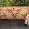 Mesa De Balcón De Metal Rojo ø 70 Cm SCARIO