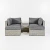 Set De Jardín2sillones 2 Poufs Y Mesa De CentroKAILUA, Gris
