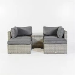 Set De Jardín2sillones 2 Poufs Y Mesa De CentroKAILUA, Gris