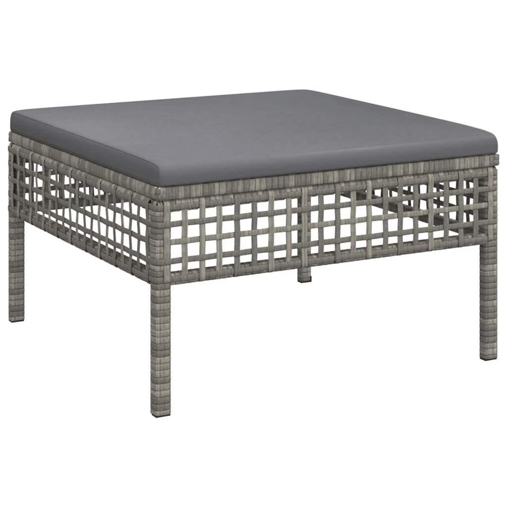 Set De Muebles De Jardín 10 Pzas Y Cojines Ratán Sintético Gris VidaXL 6 Set De Muebles De Jardín 10 Pzas Y Cojines Ratán Sintético Gris VidaXL - Imagen 6