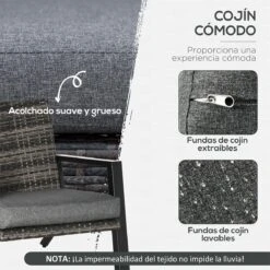 Outsunny Conjunto De Muebles De Jardín De Ratán 4 Piezas Juego De Muebles De Exterior Con Sofá De 2 Plazos Sofás Individuales Y Mesa De Centro Para Terraza Patio Negro -Jardin Decoración Shop c2201f7e88461bf2aba28db18cecf51cf1aa6c92 bc9a555a5322468cb51a8785e4c5dd26