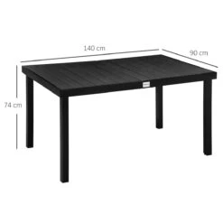 Outsunny Mesa De Jardín Rectangular Para 6 Personas Mesa De Comedor Exterior 140x90x74 Cm Con Encimera De Listones Y Estructura De Aluminio Para Terraza Balcón Negro 11 Outsunny Mesa De Jardín Rectangular Para 6 Personas Mesa De Comedor Exterior 140x90x74 Cm Con Encimera De Listones Y Estructura De Aluminio Para Terraza Balcón Negro -Jardin Decoración Shop c64e348a56122e9ed7e70dc7e48b2786fdc18c85 f4f0605c6cd54e1f8dd2404721f81ee2