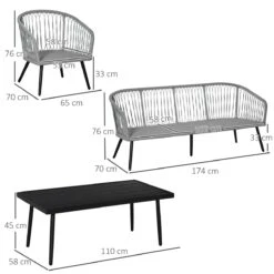 Outsunny Conjunto De Muebles De Ratán Y Aluminio Juego De Muebles De Jardín 4 Piezas Mesa De Café Sofá De 3 Plazas Y 2 Sillones Con Cojines Para Terraza Exterior Gris 11 Outsunny Conjunto De Muebles De Ratán Y Aluminio Juego De Muebles De Jardín 4 Piezas Mesa De Café Sofá De 3 Plazas Y 2 Sillones Con Cojines Para Terraza Exterior Gris -Jardin Decoración Shop c932e1fcbcf5a20c51d0a5c8af9096eea5c6154c 26c6688a35d74cd88fb1bbcc4bbdaa54
