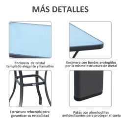 Outsunny Mesa Auxiliar De Cristal Templado Cuadrada Bordes Redondeados Mesita Cafépara Patio Terraza Balcón Negro Y Transparente 68,5x68,5x84 Cm -Jardin Decoración Shop c9ee7db70550ef82db7fa8041ac53a6d8f77156c 74a5dad800ee44ae93e0f5721bcb9ae0